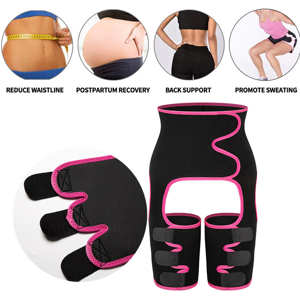 Sweat High Waist Thigh Trimmer Butt Lifter Shapewear Belt 3 In 1 Adjustable Belt